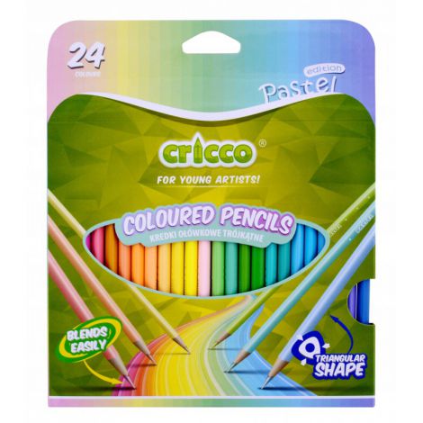 Kredki ołówkowe Cricco dwustronne Pastel, 48 kolorów